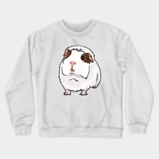 White, Brown Eye Patches Crested Guinea Pig Crewneck Sweatshirt